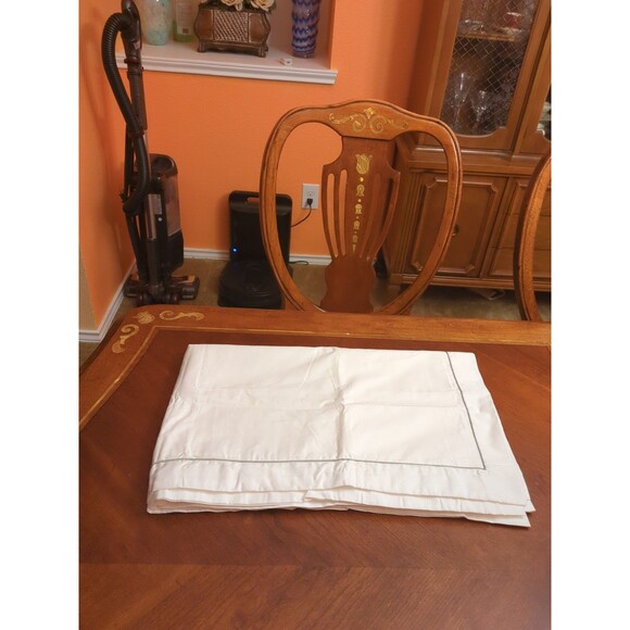 Hilton Hotel Pillowcase Sham White Sateen With Gray Stripe King Set 2 - Picture 10 of 15